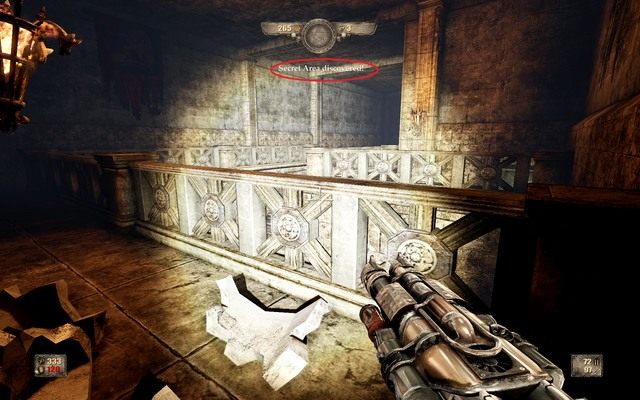 Nad schodami za barierkami odnajdziesz sekretny obszar. - Rozdział 4 | Opis przejścia Painkiller Hell and Damnation - Painkiller Hell & Damnation - poradnik do gry