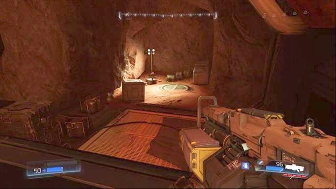 Na lewo od wejścia do klasycznej mapy jest natomiast kolejna platforma - Obiekt Argentu (zniszczony) | Opis przejścia | Doom - Doom - poradnik do gry