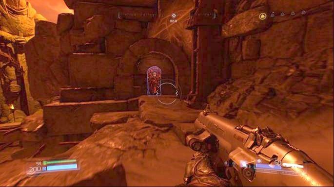Z prawej strony zobaczysz czerwony sekretny przełącznik do wyzwania - Argent DNur | Opis przejścia | Doom - Doom - poradnik do gry