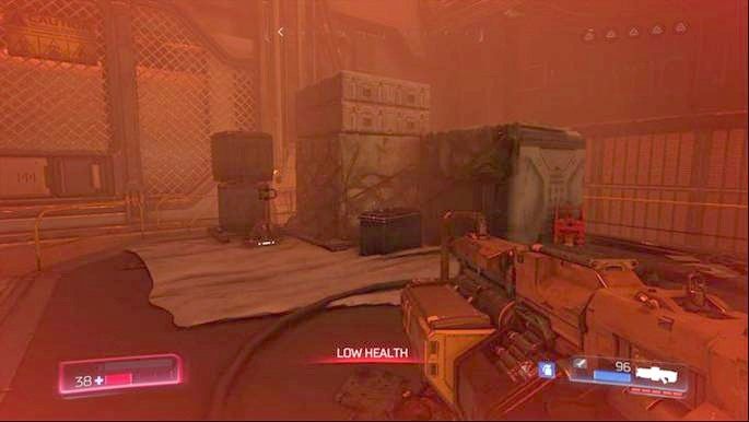 Po zabiciu pierwszego Cacodemona zacznij wspinaczkę po oświetlonych na zielono platformach - Obiekt Argentu (zniszczony) | Sekrety | Doom - Doom - poradnik do gry