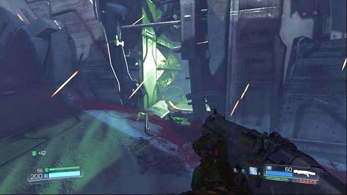 Po przeszukaniu Strażnika wdrap się na ścianę blokującą przejście - Centrum przetwarzania VEGI | Sekrety | Doom - Doom - poradnik do gry