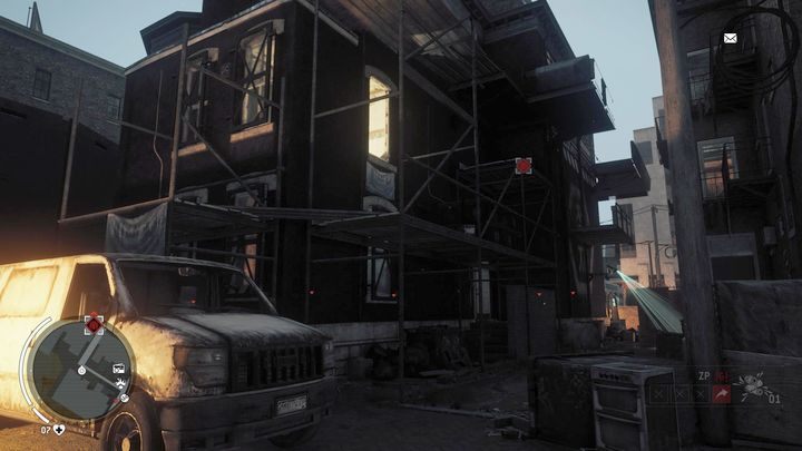 Po przybyciu na miejsce przejdź na tyłu budynku, a znajdziesz się w pokazanym na obrazku miejscu - Żółta strefa Ashgate | Punkty kluczowe - Homefront: The Revolution - poradnik do gry