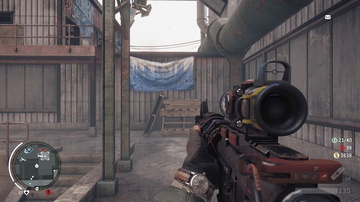 Droga do trzeciego magazynu rozpoczyna się w miejscu pokazanym na obrazku - Czerwona strefa Elmtree | Magazyny i zlecenia - Homefront: The Revolution - poradnik do gry