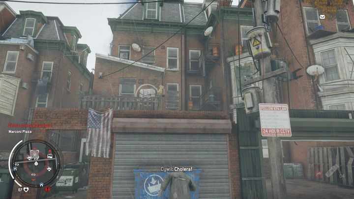 Wejście do magazynu znajduje się z prawej strony budynku oznaczonego białą skrzynią - Żółta strefa Earlstone | Magazyny i zlecenia - Homefront: The Revolution - poradnik do gry