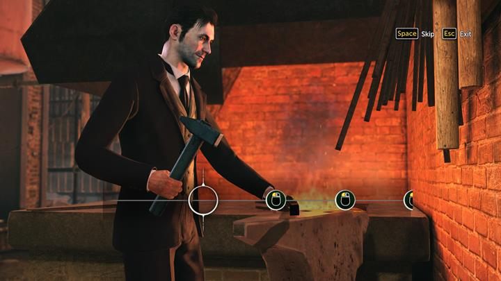 Wykuj broń z pomocą krótkiej minigry - Włamanie pod osłoną nocy | Studium w zieleni - Sherlock Holmes: The Devils Daughter - poradnik do gry