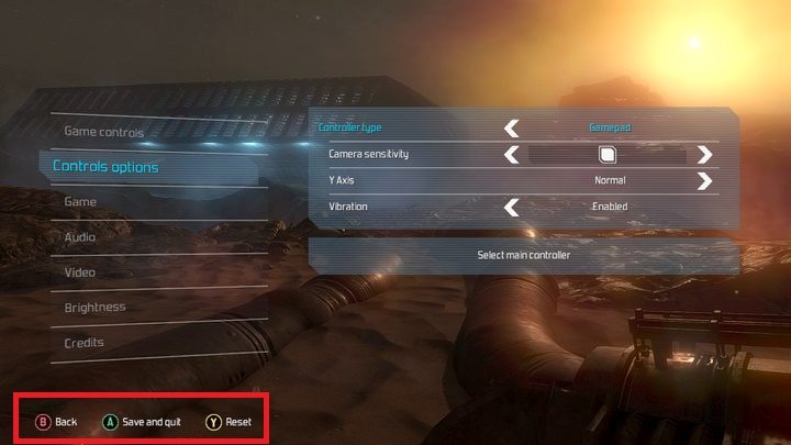 Wygląd interfejsu zmieniony zostanie na odwzorowanie klawiszy znanych z pada od Xboxa. - Gra na padzie - interfejs | Podstawy | The Technomancer - The Technomancer - poradnik do gry