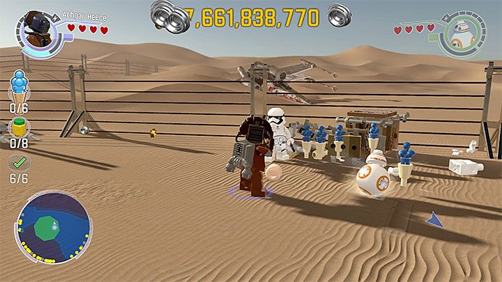 Przysmaki są przez grę dodatkowo oznaczane, tak więc łatwo je odnajdywać - Jakku | Mapy - LEGO Gwiezdne wojny: Przebudzenie Mocy - poradnik do gry