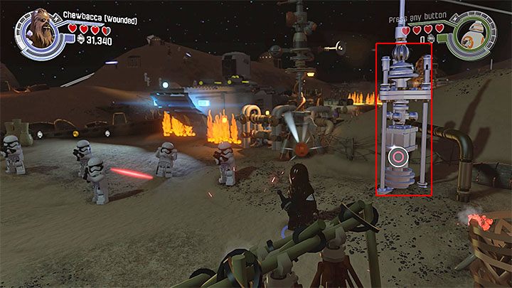 Specjalne wymagania: postać potrafiąca niszczyć srebrne obiekty (np - Rozdział 1 - Szturm na Jakku | Minizestawy i czerwone klocki LEGO - LEGO Gwiezdne wojny: Przebudzenie Mocy - poradnik do gry