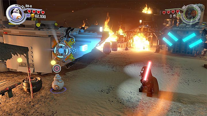 Zbuduj kontakt i naładuj mechanizm drzwi z pomocą BB-8 - Rozdział 1 - Szturm na Jakku | Minizestawy i czerwone klocki LEGO - LEGO Gwiezdne wojny: Przebudzenie Mocy - poradnik do gry