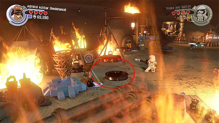 Specjalne wymagania: postać potrafiąca pływać (np - Rozdział 1 - Szturm na Jakku | Minizestawy i czerwone klocki LEGO - LEGO Gwiezdne wojny: Przebudzenie Mocy - poradnik do gry