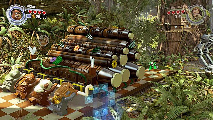 Ewoki muszą zepchnąć bale na AT-ST - Prolog - Bitwa o Endor | Tryb fabularny - LEGO Gwiezdne wojny: Przebudzenie Mocy - poradnik do gry