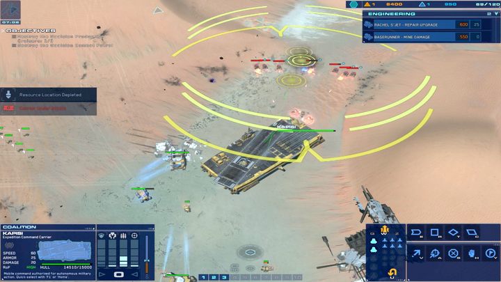 Przeciwnik będzie atakować równo ustawionymi jednostkami AAV w liczbie 8 co około 10 minut. - 6 - Beladin Dune Sea | Kampania | Homeworld Deserts of Kharak - Homeworld: Deserts of Kharak - poradnik do gry