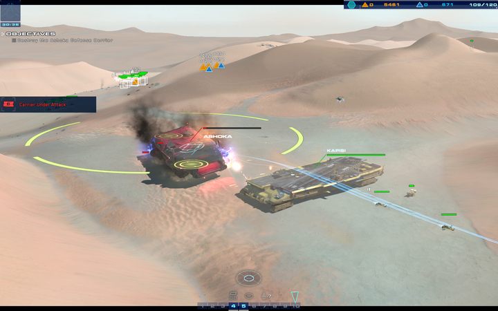 Możesz użyć Kapisi do pomocy w przeprowadzeniu ofensywy i do zatrzymania późniejszej wędrówki Ashooki. - 6 - Beladin Dune Sea | Kampania | Homeworld Deserts of Kharak - Homeworld: Deserts of Kharak - poradnik do gry