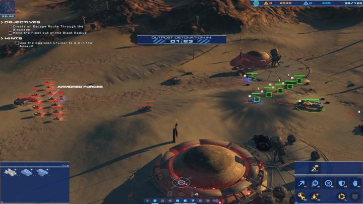 Musisz bezpiecznie wydostać Rachel poza obszar eksplozji w wyznaczonym czasie. - 7 - Gaalsien Base | Kampania | Homeworld Deserts of Kharak - Homeworld: Deserts of Kharak - poradnik do gry