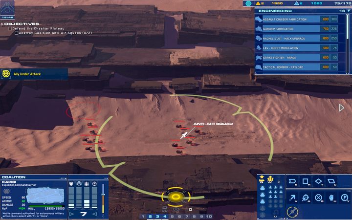 Ostatnie jednostki także możesz zniszczyć rakietami transportowca, na tym etapie nie musisz już oszczędzać surowców. - 11 - Khashar Plateau | Kampania | Homeworld Deserts of Kharak - Homeworld: Deserts of Kharak - poradnik do gry