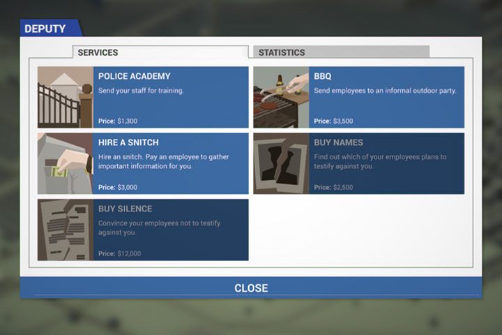 Nasz zastępca oferuja nam kilka przydatnych opcji. - Zarządzanie podkomendnymi | Podstawy This is the Police - This is the Police - poradnik do gry