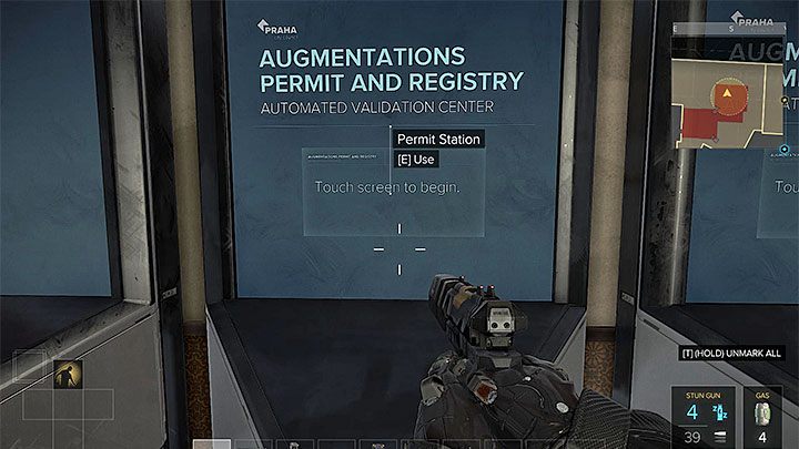 Stanowisko do uwierzytelniania zezwoleń - Złoty bilet - zadanie poboczne | Praga - Zadania poboczne | Deus Ex - Deus Ex: Rozłam Ludzkości - poradnik do gry
