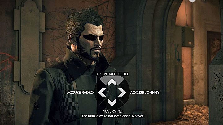 Możesz zachować się na trzy sposoby - Żniwiarz - zadanie poboczne | Praga (druga wizyta) - Zadania poboczne - Deus Ex: Rozłam Ludzkości - poradnik do gry