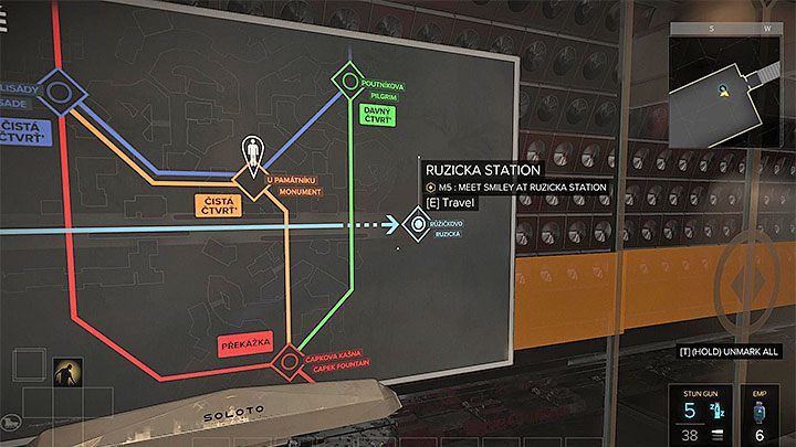 Wybierz stację Ruzicka z mapy połączeń - Kwestia jurysdykcji - zadanie główne | Praga - Zadania główne - Deus Ex: Rozłam Ludzkości - poradnik do gry