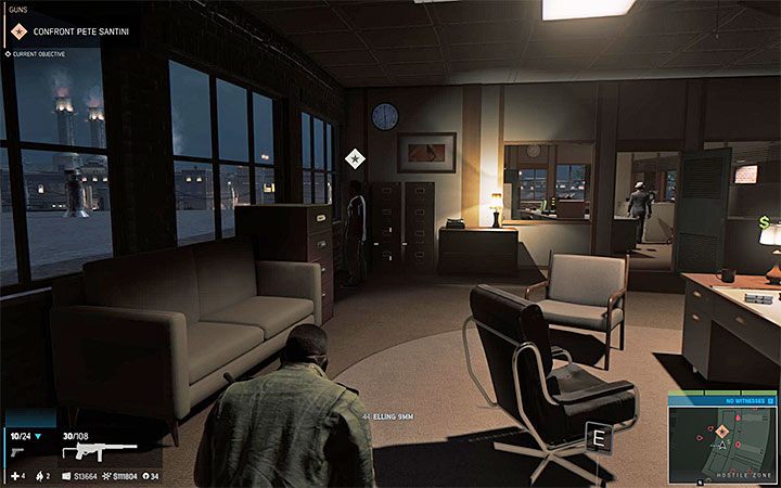Santiniego odnajdziesz w jednym z biur na piętrze - Biznes broni | Misje fabularne w Mafia III - Mafia III - poradnik do gry