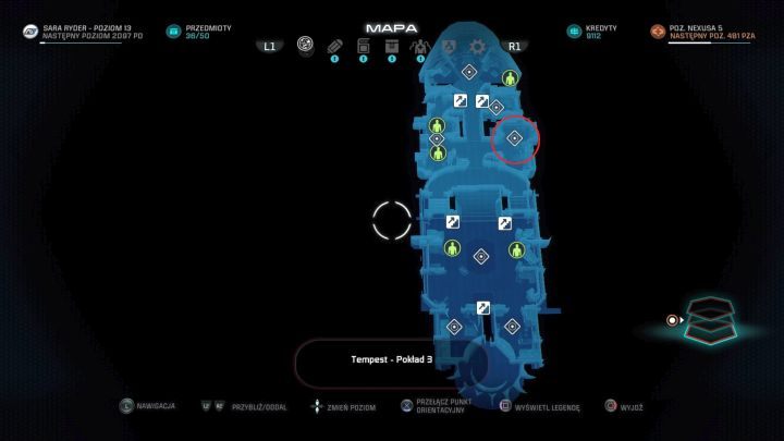 Zaznaczona na mapie lokalizacja stacji służącej do resetowania punktów umiejętności. - Jak zresetować wydane punkty umiejętności? - Mass Effect: Andromeda - poradnik do gry