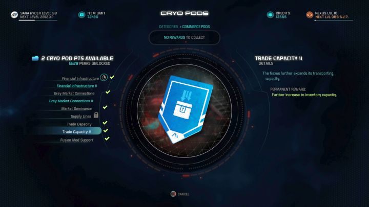 Ta kapsuła pozwoli przenosić aż 80 przedmiotów na raz. - Jak zwiększyć pojemność plecaka postaci w Mass Effect Andromeda? - Mass Effect: Andromeda - poradnik do gry