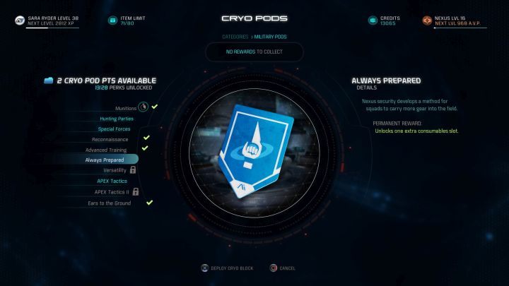 Dzięki tej kapsule będziesz w stanie nosić więcej przedmiotów jednorazowych. - Jak zwiększyć ilość przenoszonych przedmiotów jednorazowych w ME Andromeda? - Mass Effect: Andromeda - poradnik do gry