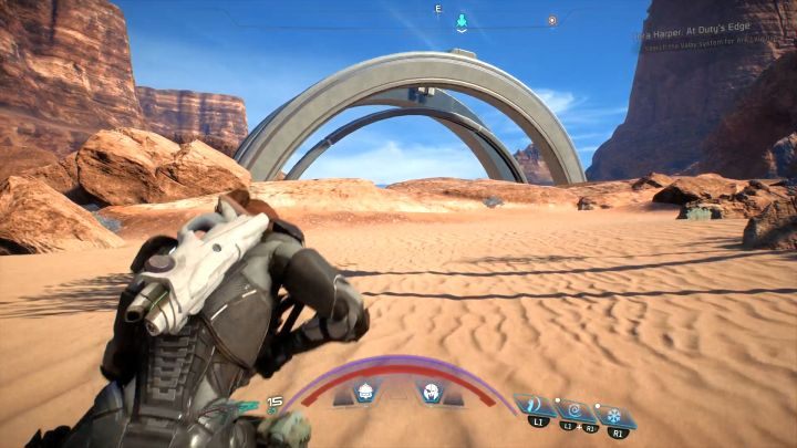 A tutaj widać urwisko, z którego należy zeskoczyć. - Skok w dal (Long Distance Jump) | Osiągnięcia Mass Effect Andromeda - Mass Effect: Andromeda - poradnik do gry