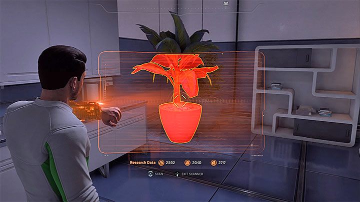 Roślina to jeden z kilku obiektów do zeskanowania w apartamencie - Prawdy i naruszenia | Sojusznicy i związki w Mass Effect Andromeda - Mass Effect: Andromeda - poradnik do gry