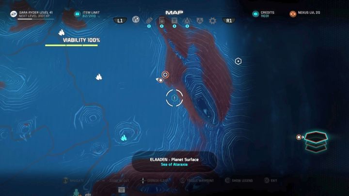 Miejsce rozpoczęcia zadania. - Aspiracje | Elaaden | Zadania w Helejosie w Mass Effect Andromeda - Mass Effect: Andromeda - poradnik do gry