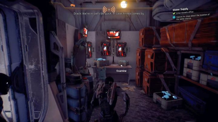 Na lewo od wejścia znajdziesz przedmiot, który musisz przeegzaminować. - Źródło wody | Elaaden | Zadania w Helejosie w Mass Effect Andromeda - Mass Effect: Andromeda - poradnik do gry