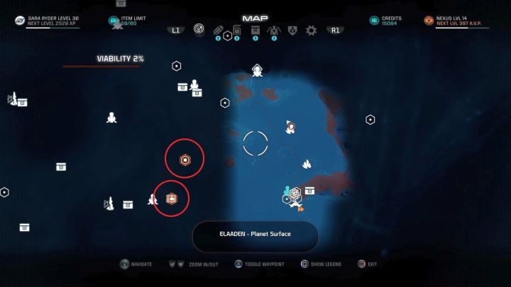 Lokalizacja pozostałych miejsc związanych z zadaniem. - Rozmontowanie | Elaaden | Zadania w Helejosie w Mass Effect Andromeda - Mass Effect: Andromeda - poradnik do gry