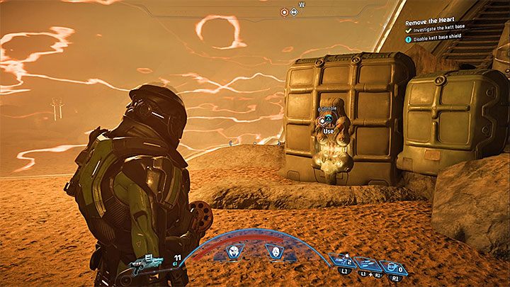 Użyj konsoli żeby wyłączyć pole ochronne - Wyrwij serce | Voeld | Zadania w Helejosie - Mass Effect: Andromeda - poradnik do gry
