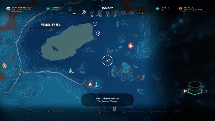 Dwa z wielu złóż mineralnych. - Jak zbierać surowce przy pomocy pojazdu NOMAD w Mass Effect Andromeda? | FAQ - Mass Effect: Andromeda - poradnik do gry