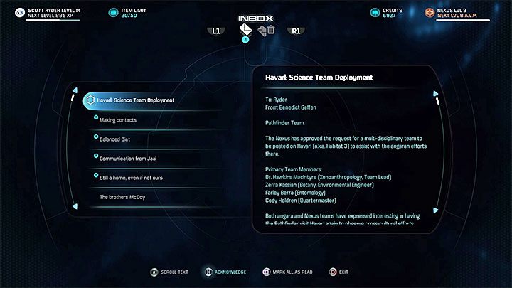 Zaczekaj na maila od Inicjatywy Andromeda - Zadania dodatkowe | Havarl | Zadania w Helejosie w Mass Effect Andromeda - Mass Effect: Andromeda - poradnik do gry