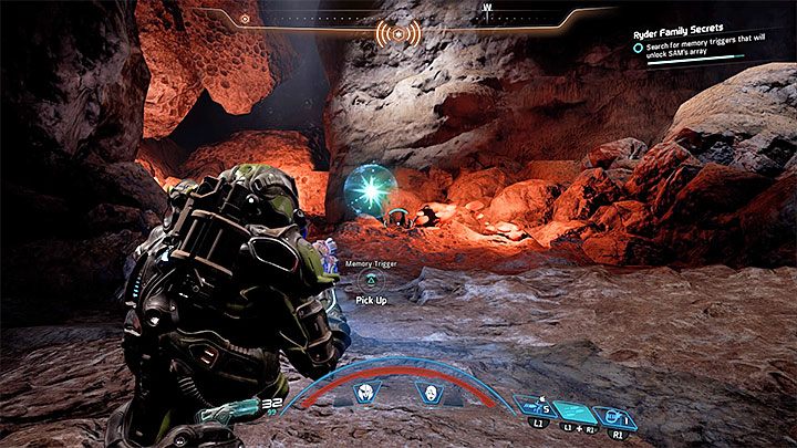 Środkowy wyzwalacz wspomnień jest wewnątrz jaskini i wejście do niej pokazuje obrazek 1 - Tajemnice rodziny Ryderów | Sojusznicy i związki - Mass Effect: Andromeda - poradnik do gry