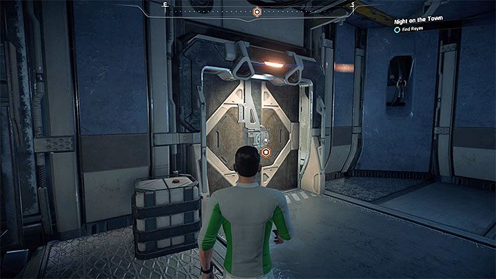 Drzwi do bocznego pomieszczenia gdzie przebywa Reyes - Noc na mieście | Kadara | Zadania w Helejosie w Mass Effect Andromeda - Mass Effect: Andromeda - poradnik do gry