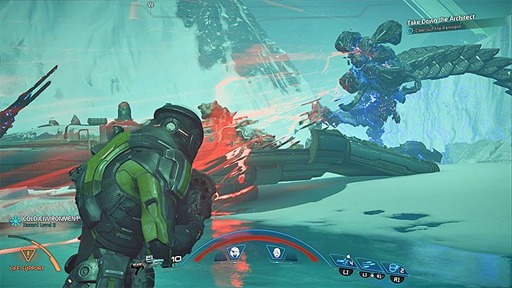 Unikaj granatów i fal energii wysyłanych przez Architekta - Jak pokonać Architekta Porzuconych na Voeld? | Walki z bossami w ME Andromeda - Mass Effect: Andromeda - poradnik do gry