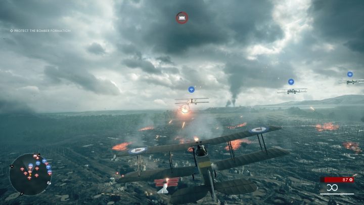 Ostatnia faza tej misji polega na obronie sojuszniczych bombowców - Wysoko postawieni znajomi | Opis przejścia w Battlefield 1 - Battlefield 1 - poradnik do gry