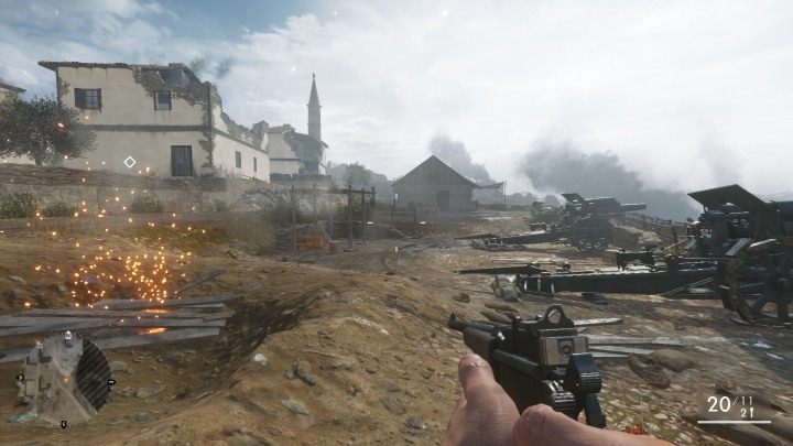 Podręcznik polowy w tej misji schowany jest w budynku po prawej stronie, niedaleko dział - Goniec | Podręczniki polowe w Battlefield 1 - Battlefield 1 - poradnik do gry