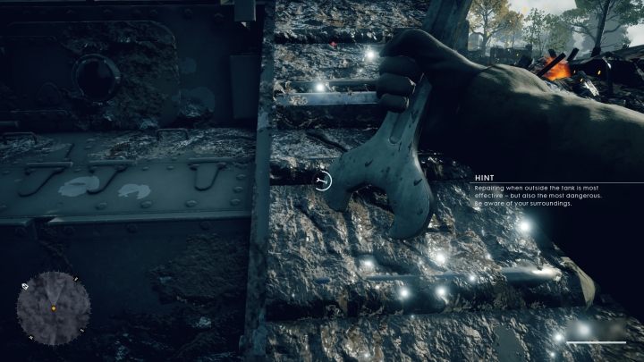 W prawym dolnym rogu zobaczysz poziom uszkodzenia czołgu - Błoto i krew | Opis przejścia w Battlefield 1 - Battlefield 1 - poradnik do gry