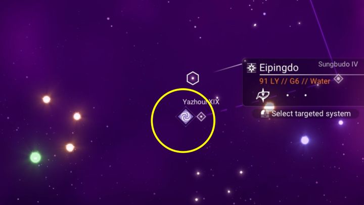 Ikona czarnej dziury widoczna na mapie galaktyki. - No Mans Sky: Galaktyka - eksploracja, centrum, rdzeń, czarna dziura, mapa galaktyki - No Mans Sky - poradnik do gry
