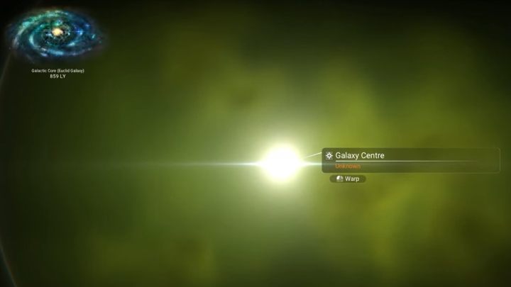 Gdy dotrzecie w pobliże centrum galaktyki, będziecie mogli wskoczyć w jej rdzeń - No Mans Sky: Galaktyka - eksploracja, centrum, rdzeń, czarna dziura, mapa galaktyki - No Mans Sky - poradnik do gry
