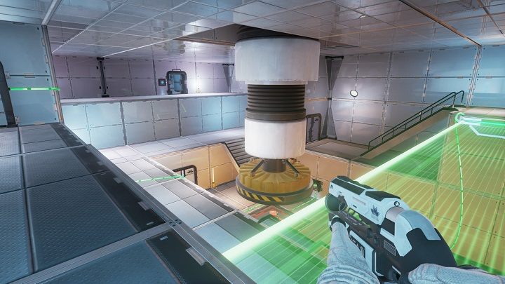 Przed mostem wyciągamy zieloną wiązkę z magnesu i przechodzimy przez niego - Chapter 4 - Opis Przejścia - The Turing Test - poradnik do gry