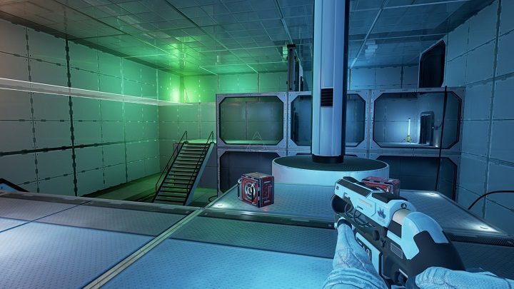 Na krótką chwilę ignorujemy oba znajdujące się przed nami pojemniki z wiązką - Chapter 4 - Opis Przejścia - The Turing Test - poradnik do gry