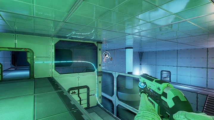 Pobieramy ponownie wiązkę energii która zamknie kolumnę i schodzimy do maszyny sterującej - Chapter 4 - Opis Przejścia - The Turing Test - poradnik do gry