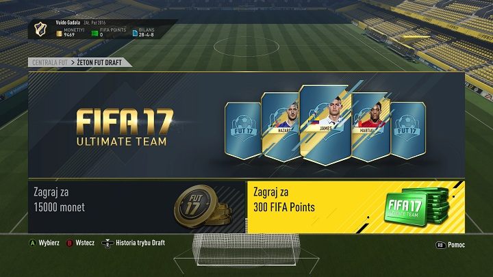 Draft to tryb, w którym budujesz drużynę z wybranych zawodników z całej gry - Jak dobrze zacząć w trybie FUT | Fifa Ultimate Team w FIFA 17 - FIFA 17 - poradnik do gry