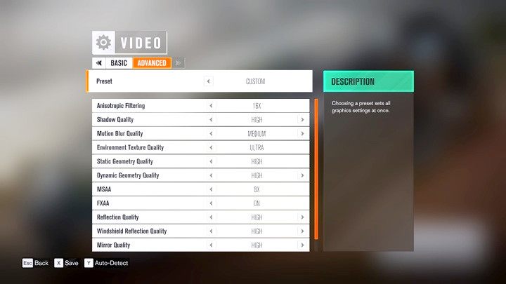 Ustawienia graficzne możesz dostosować na wiele sposobów w zakładace Zaawansowane. - Problemy z działaniem gry | Podstawowe informacje w Forza Horizon 3 - Forza Horizon 3 - poradnik do gry