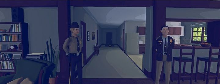 Gdy wejdziemy do domu, idziemy do pierwszego pokoju, obok którego stoi policjant - Rozdziały 1-6 | Opis Przejścia Virginia - Virginia - poradnik do gry