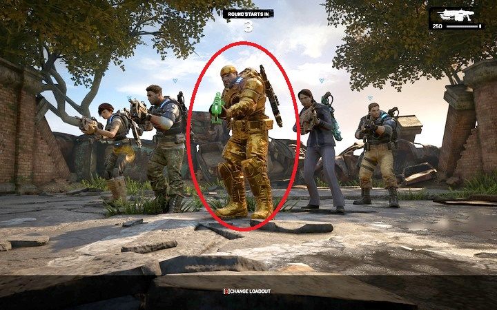 Łatwo dostrzec lidera - ma złoty kolor, wybierany jest losowo co rundę - Tryby gry | Podstawy gry sieciowej w Gears of War 4 - Gears of War 4 - poradnik do gry